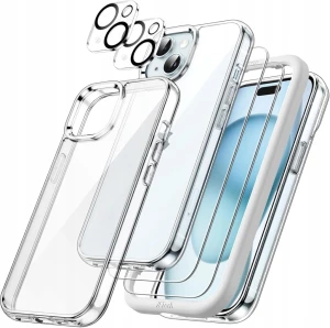 JETech etui 5w1 do iPhone 15 Plus + 2 szkła i osłony aparatu