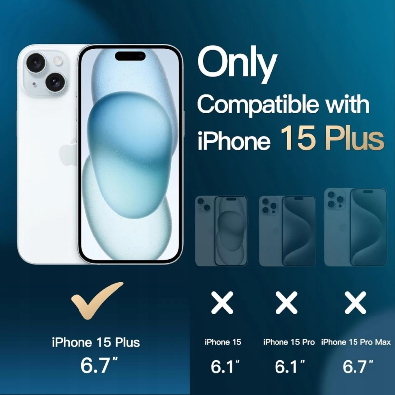 JETech etui 5w1 do iPhone 15 Plus + 2 szkła i osłony aparatu