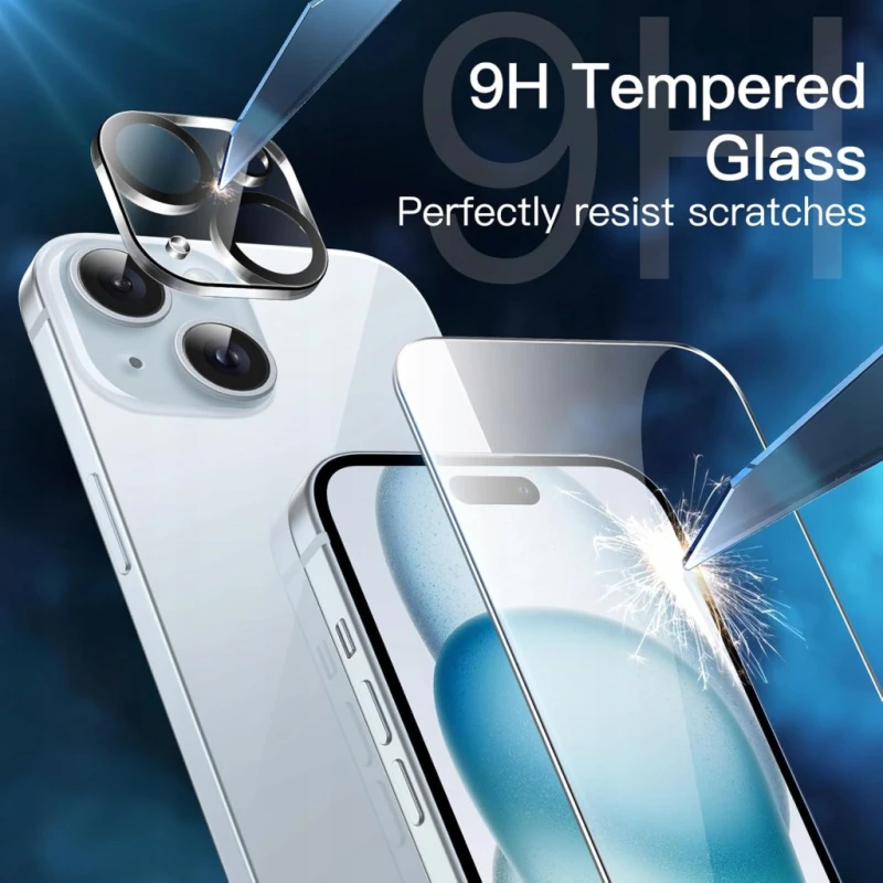 JETech etui 5w1 do iPhone 15 Plus + 2 szkła i osłony aparatu