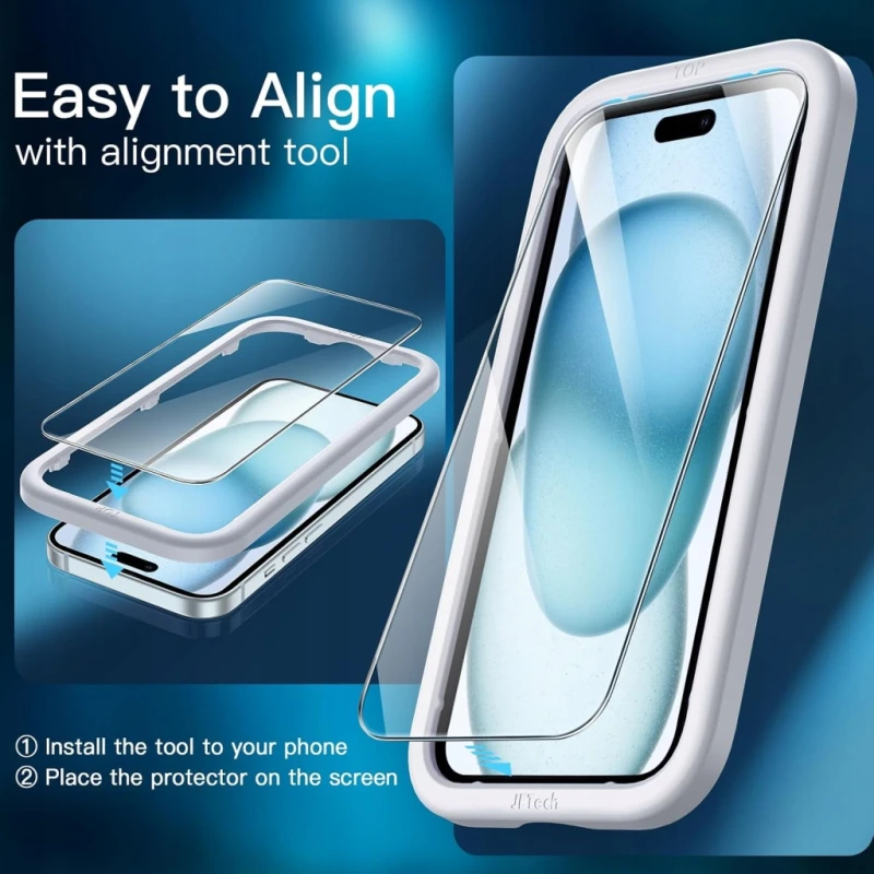 JETech etui 5w1 do iPhone 15 Plus + 2 szkła i osłony aparatu