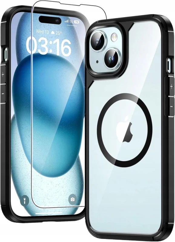 Tauri etui 5w1 do iPhone 15 Plus MagSafe + 2 szkła i osłony aparatu