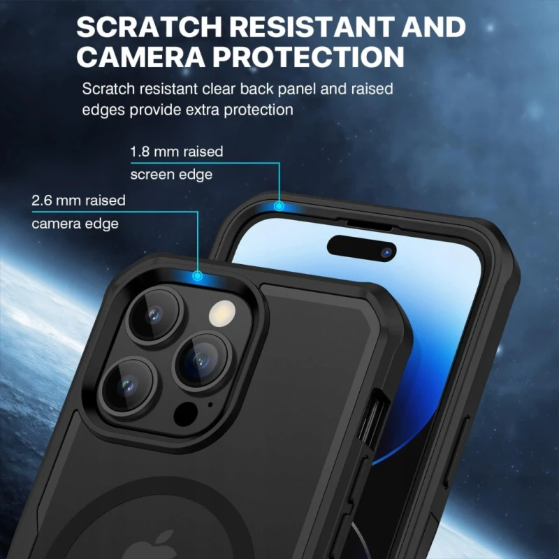 Cenhufo etui iPhone 14 Pro Max 360° szkło 9H MagSafe czarne, full body