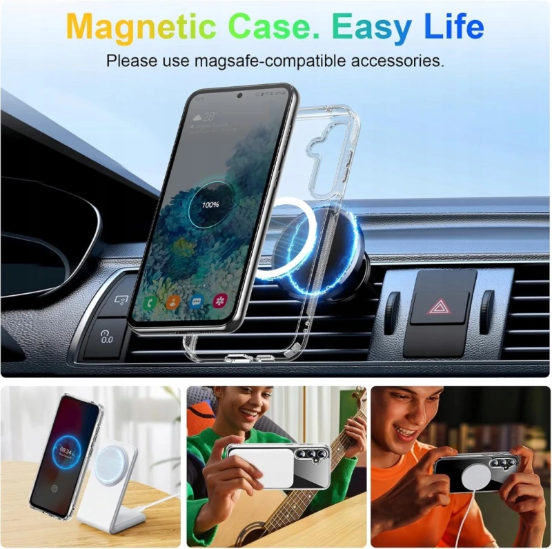 Meifigno Magic Mag etui Samsung Galaxy S23 FE MagSafe przezroczyste