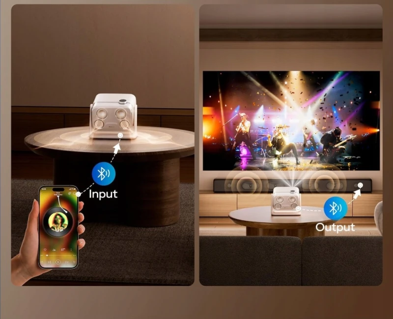 Aurzen BOOM Mini projektor Google TV 1080p 4K Dolby Audio 20W