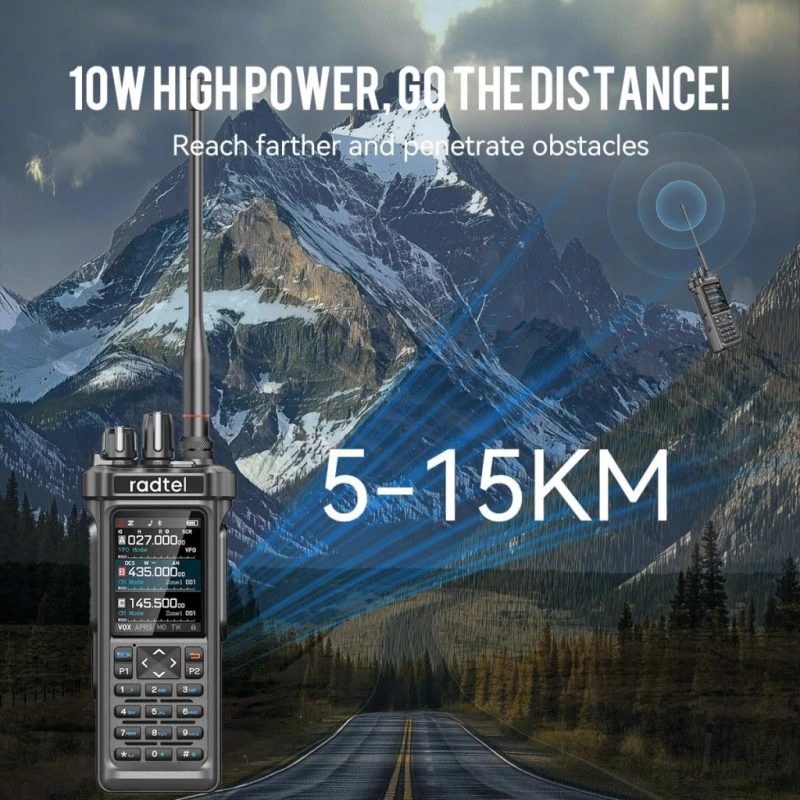 Radtel RT-950 PRO 10W GPS APRS Bluetooth AM/FM/CB/SW USB-C, Krótkofalówka