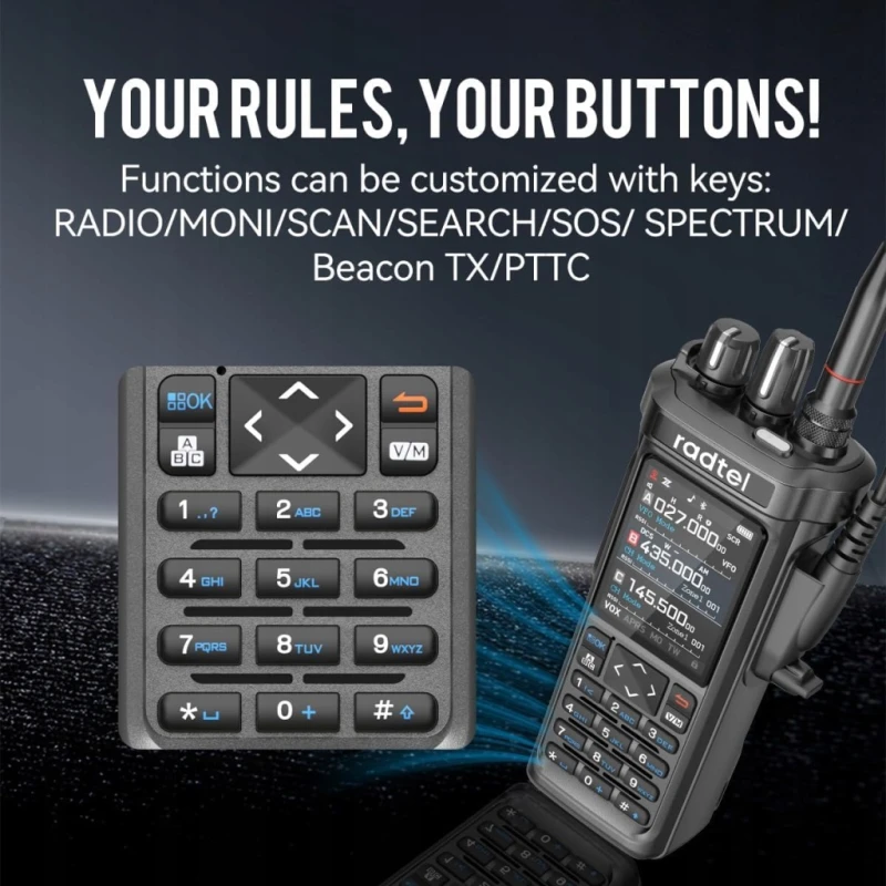 Radtel RT-950 PRO 10W GPS APRS Bluetooth AM/FM/CB/SW USB-C, Krótkofalówka