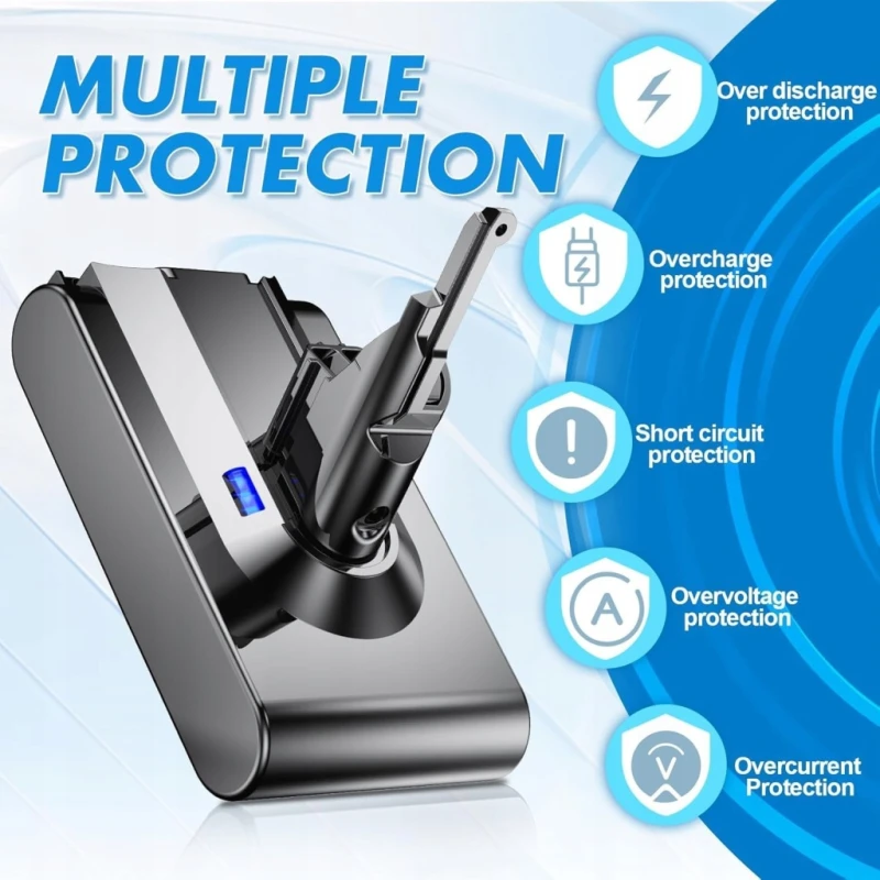 Bonadget bateria do Dyson V8 SV10 + 2 filtry zamienne, 6000 mah