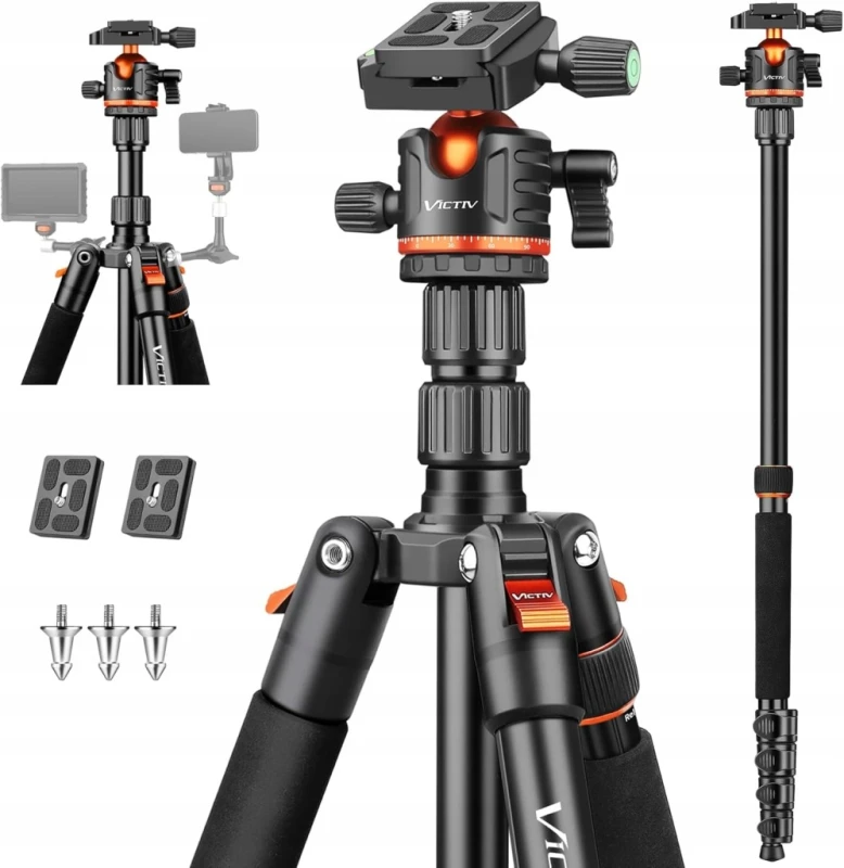 Victiv statyw do aparatu, telefonu 200 cm, tripod, monopod 360° udźwig 8 kg