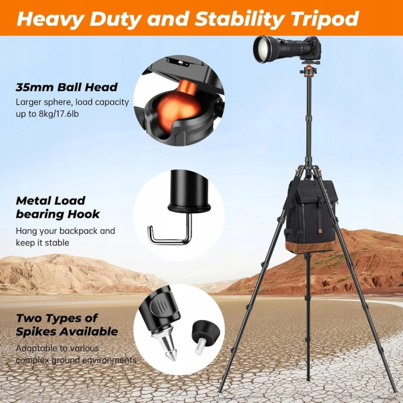 Victiv statyw do aparatu, telefonu 200 cm, tripod, monopod 360° udźwig 8 kg