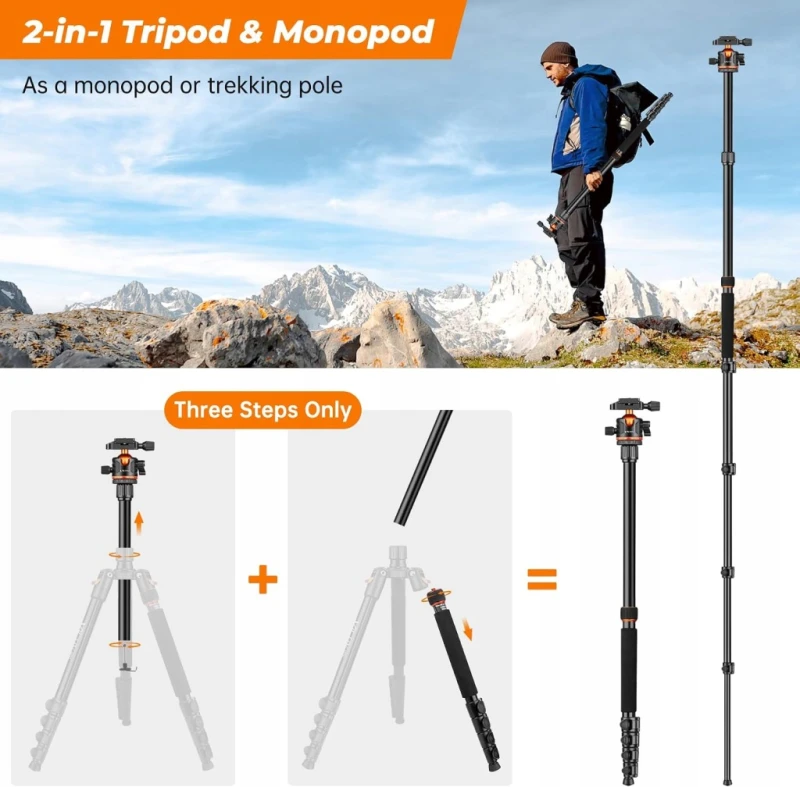 Victiv statyw do aparatu, telefonu 200 cm, tripod, monopod 360° udźwig 8 kg