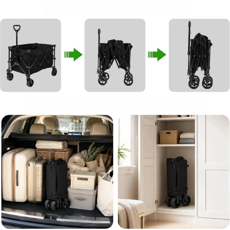 Składany wózek transportowy terenowy do 80 kg, 90x50x28 cm- Rygeo