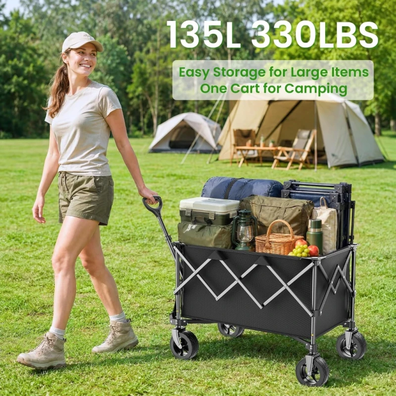 Składany wózek transportowy terenowy do 80 kg, 90x50x28 cm- Rygeo