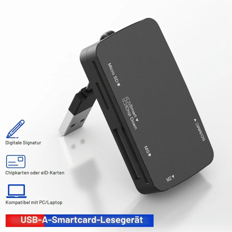 Czytnik kart chipowych USB 6w1 Smart Card SIM SD MicroSD ISO7816 Bawanfa