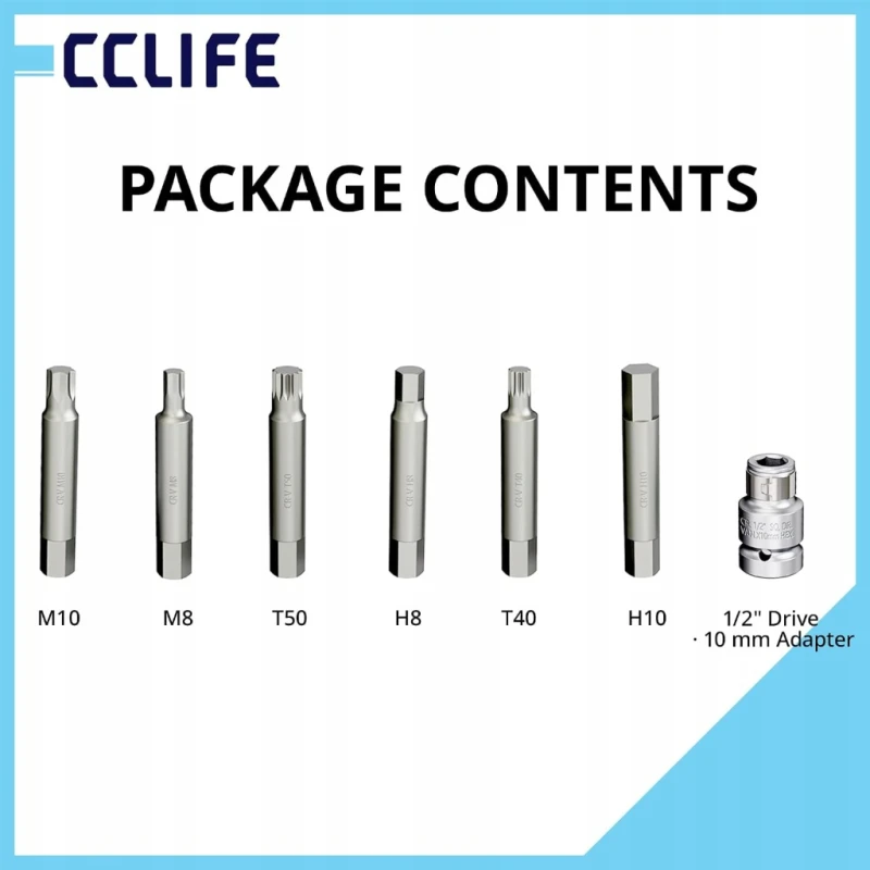 CCLIFE zestaw narzędzi do alternatora 13 el. T50 M10 1/2"
