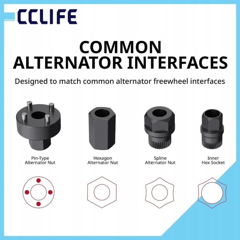CCLIFE zestaw narzędzi do alternatora 13 el. T50 M10 1/2"