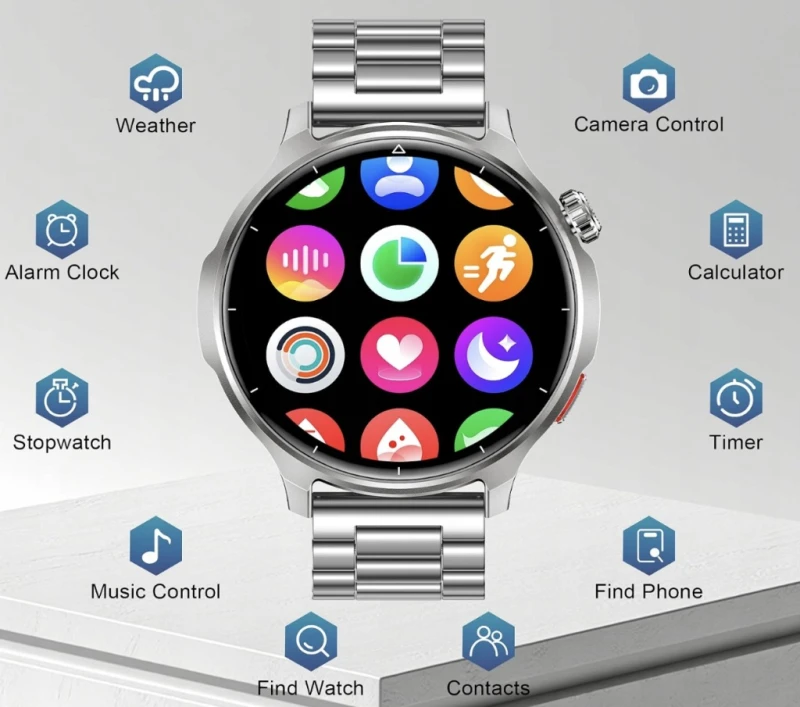 Smartwatch męski 1,52" Bluetooth 1000 mAh IP68 + 2 paski- Fitdafit