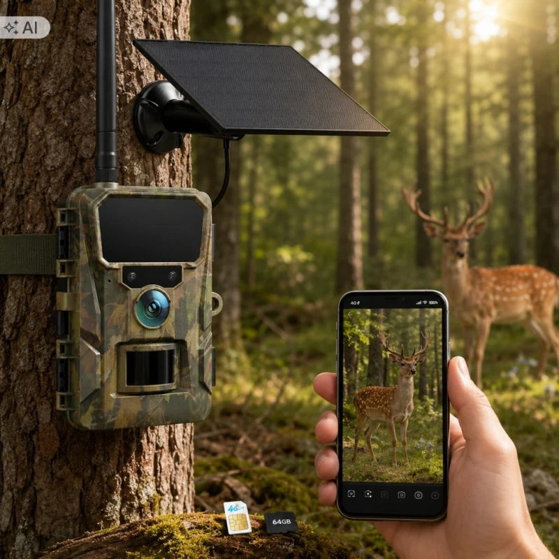 Fotopułapka Ceyomur CY70 kamera leśna 4G LTE solarna 48 MP 2K + 64 GB