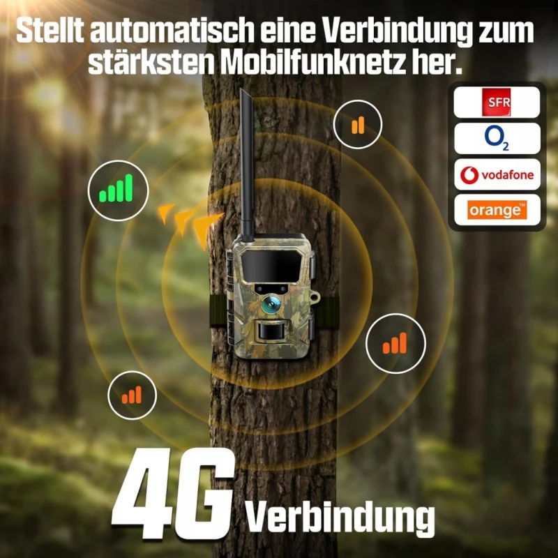Fotopułapka Ceyomur CY70 kamera leśna 4G LTE solarna 48 MP 2K + 64 GB
