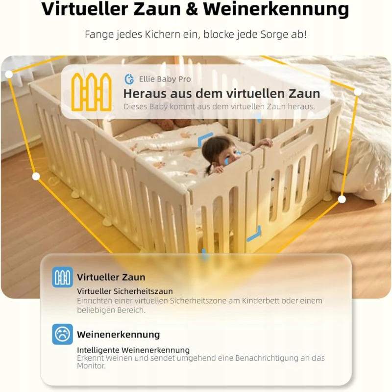 Ellie Baby niania elektroniczna 2K 5" bez WiFi 6000 mAh + 32 GB
