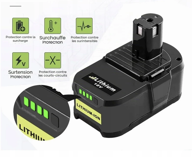 2x bateria 18V 5,5Ah Li-Ion zamiennik do Ryobi ONE+ P108 RB18L50- Bonadget