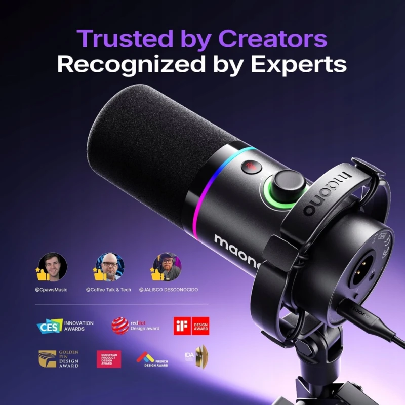 Maono PD200XS mikrofon dynamiczny XLR/USB RGB + ramię- Outlet