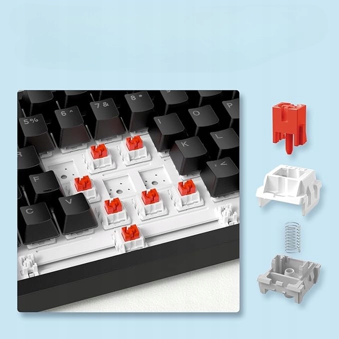 Ajazz AK820 klawiatura mechaniczna 75% QWERTZ hot-swap czarna- Outlet