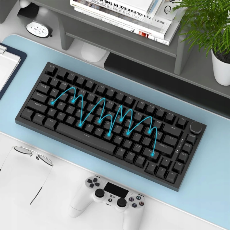 Ajazz AK820 klawiatura mechaniczna 75% QWERTZ hot-swap czarna- Outlet