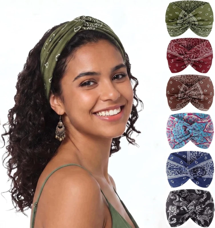 6 szerokich opasek na czoło 23×15 cm boho do sportu i jogi- Obeoby