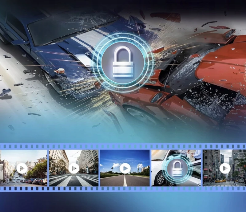 Kamera samochodowa lusterko 9,66" 1080p przód + tył G-sensor