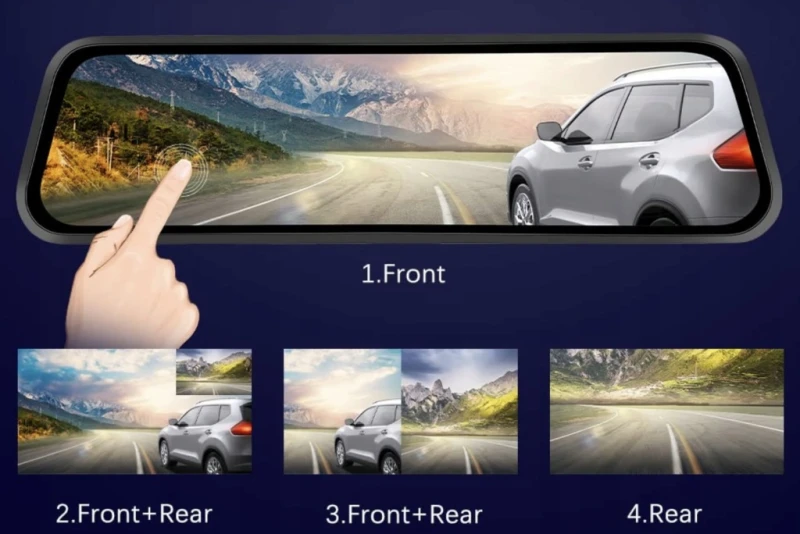 Kamera samochodowa lusterko 9,66" 1080p przód + tył G-sensor