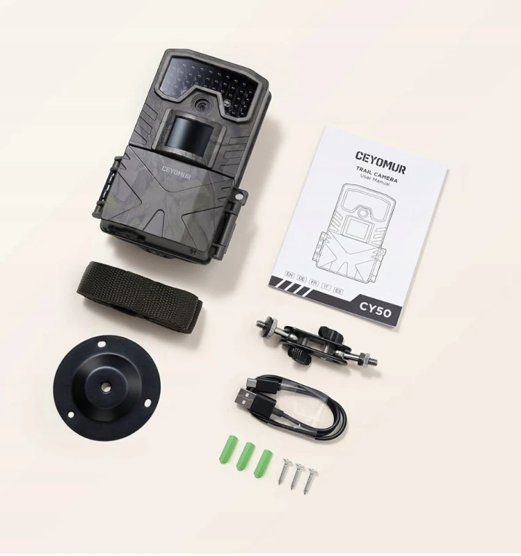 Ceyomur CY50 fotopułapka, kamera leśna 36 MP 2K IR 850 nm IP66 PIR