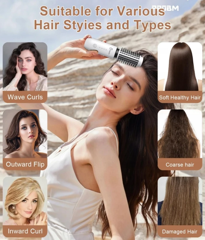 Bezprzewodowa szczotka termiczna 3w1 USB-C 150–210°C 7000 mAh- Fitdafit