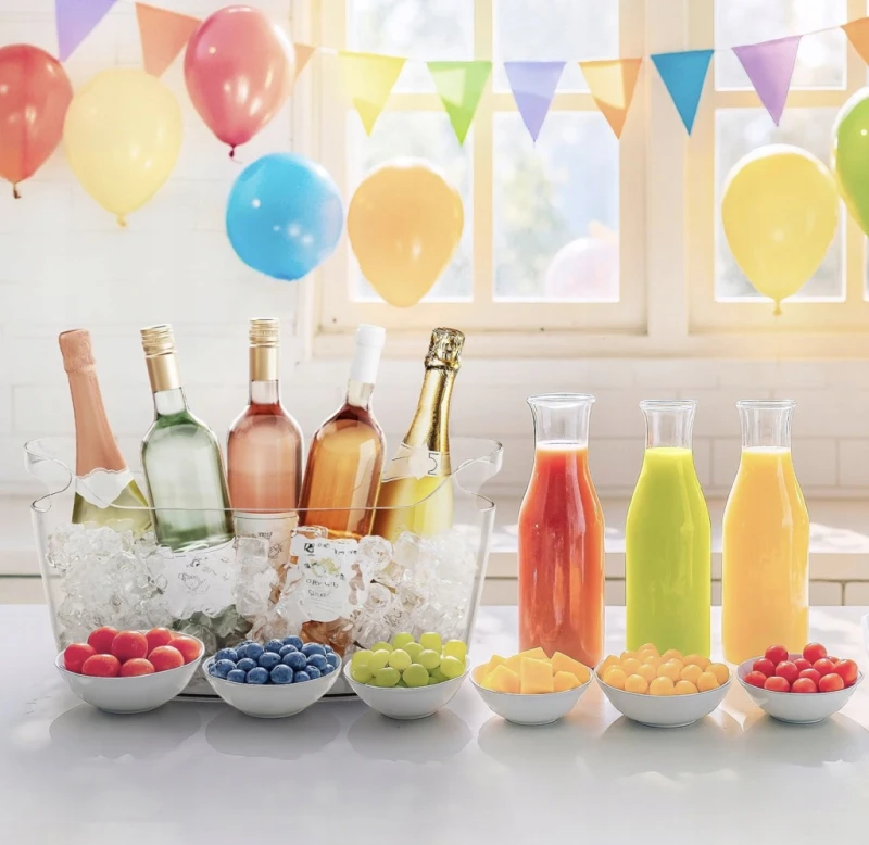 Lifewit 2x wiadro na lód 6,5 l do wina szampana piwa + łyżka