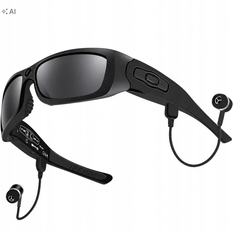 Okulary z kamerą 1080p Bluetooth 5.0 UV400 obsługa kart TF do 128 GB