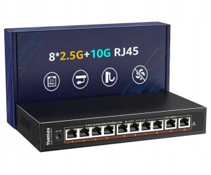 YuanLey switch 10G 10-portowy 8×2,5G + 2×10G RJ45