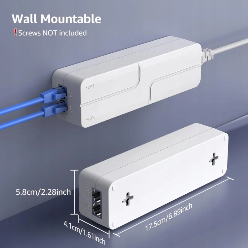 YuanLey injector PoE 60 W 802.3bt/at/af Ethernet 2.5G