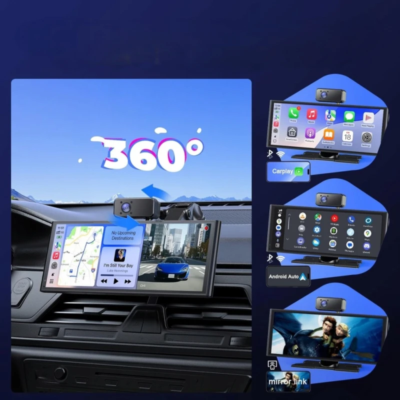 Avylet 10,26" CarPlay Android Auto 60 FPS 3 kamery 3K/1080p
