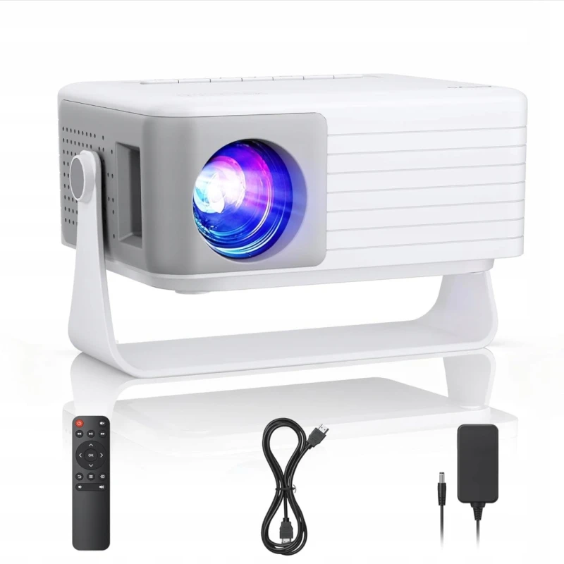 AKIYO O1 mini projektor 720p obsługa 1080p statyw 360° 8000 lm
