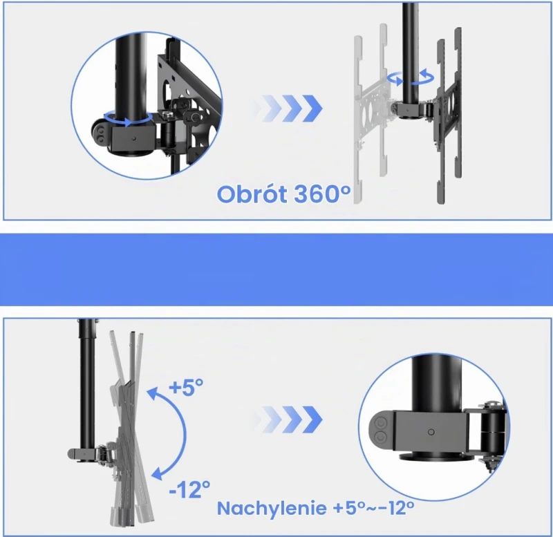 Uchwyt sufitowy TV MCA3 26–65" 45 kg VESA 400 × 400