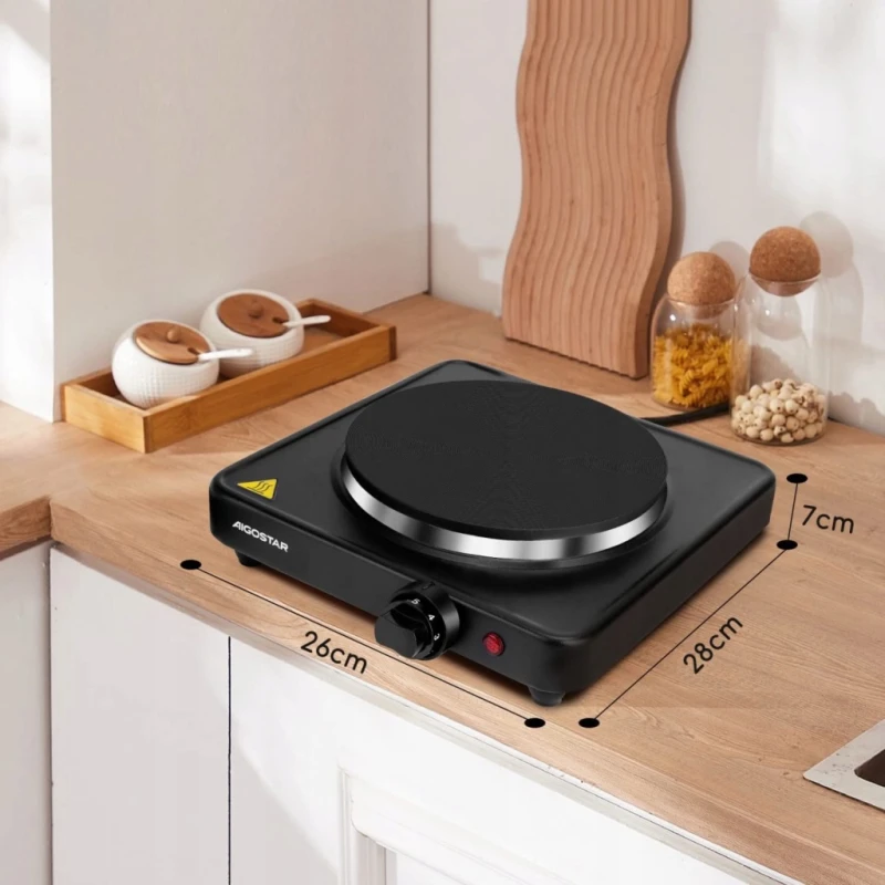 Aigostar kuchenka elektryczna 1500 W żeliwna płyta 18 cm