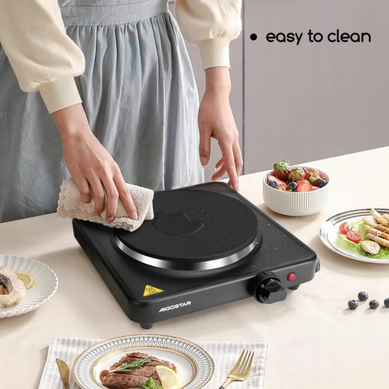 Aigostar kuchenka elektryczna 1500 W żeliwna płyta 18 cm