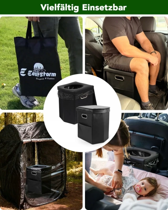 Eaststorm przenośna toaleta kempingowa składana 42 cm do 200 kg