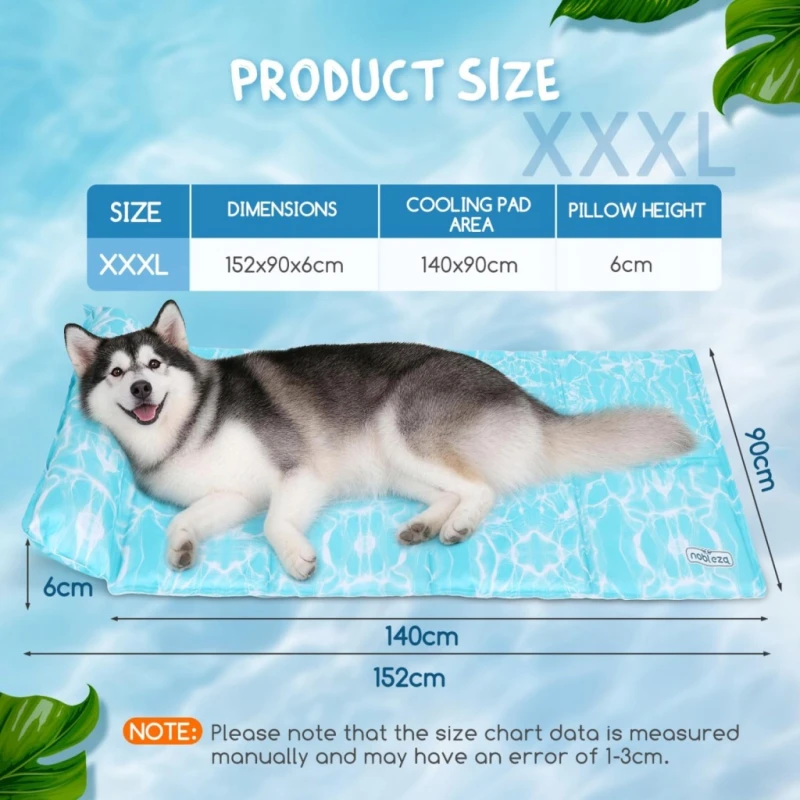 Nobleza mata chłodząca dla psa i kota 152 × 90 cm z poduszką