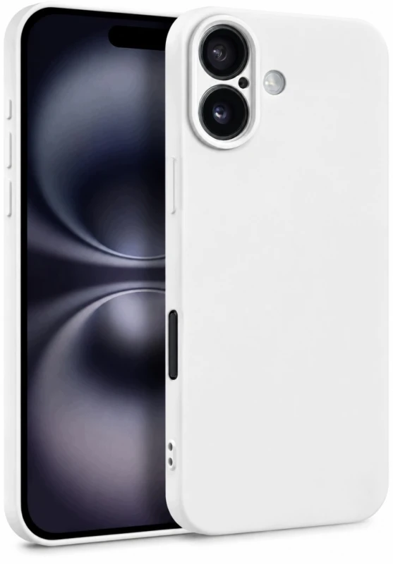 MyGadget etui do iPhone 16 Plus silikon TPU z mikrofibrą białe