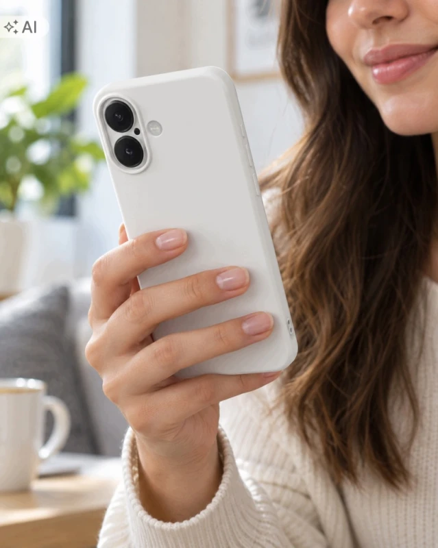 MyGadget etui do iPhone 16 Plus silikon TPU z mikrofibrą białe