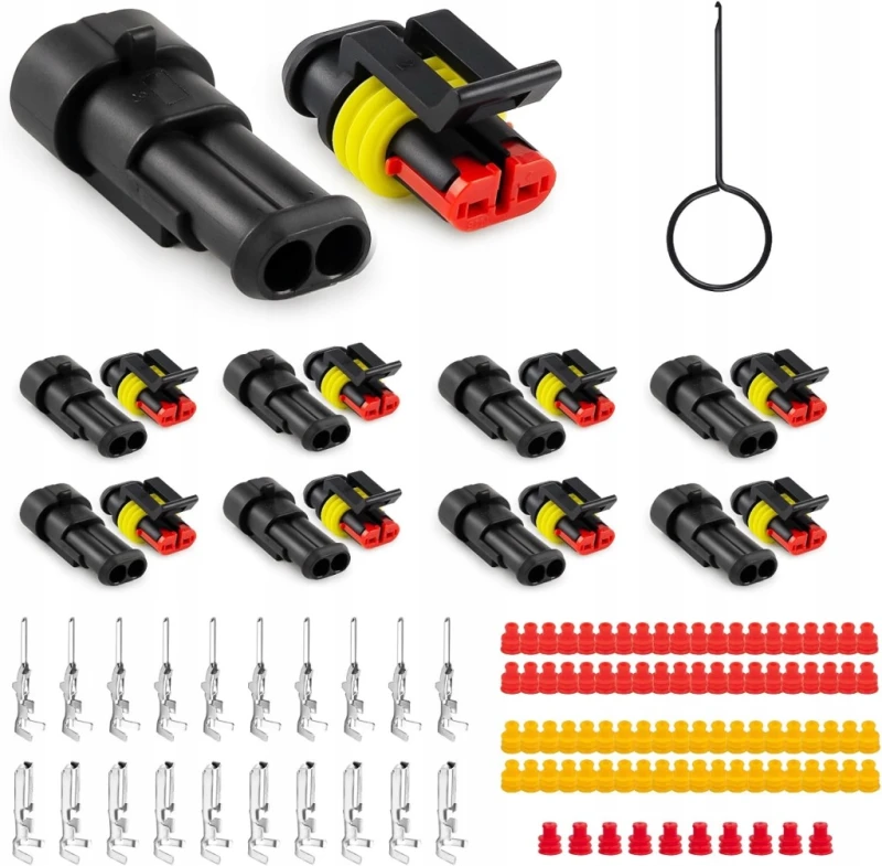 JRready ST6481-02-08 złącza 2-pin IP67 16–18 AWG 8 kompletów