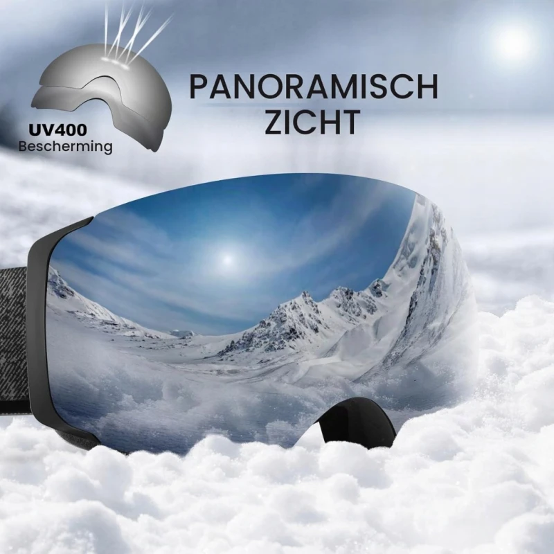 Odoland gogle narciarskie magnetyczne OTG UV400 z dodatkową soczewką