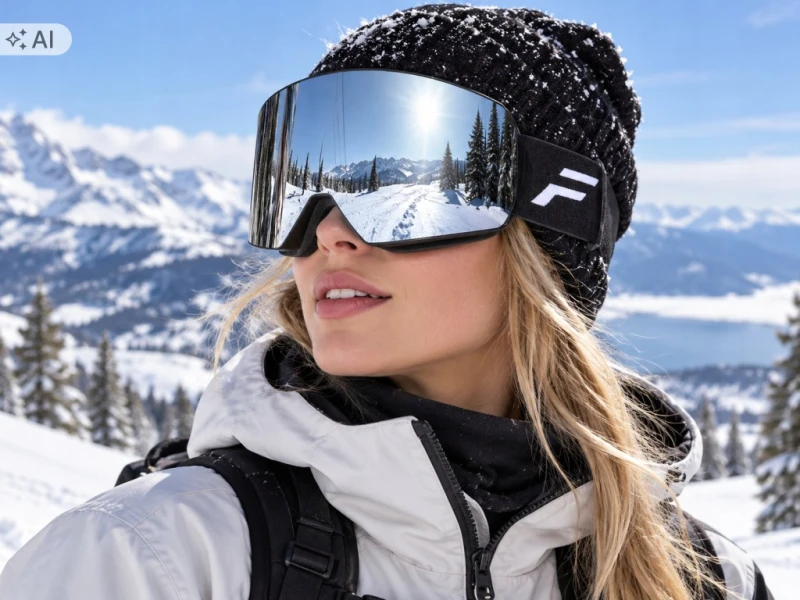 FMY gogle narciarskie czarne Anti-Fog UV400 snowboardowe