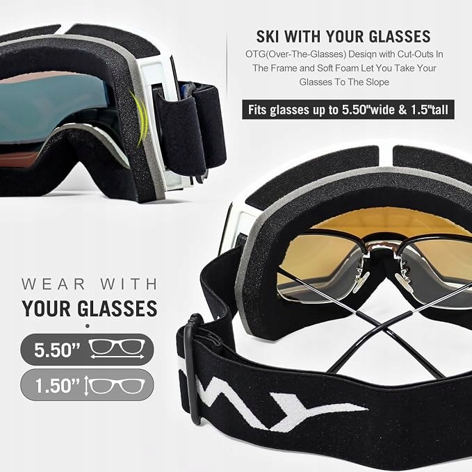 FMY gogle narciarskie snowboardowe Anti-Fog UV400