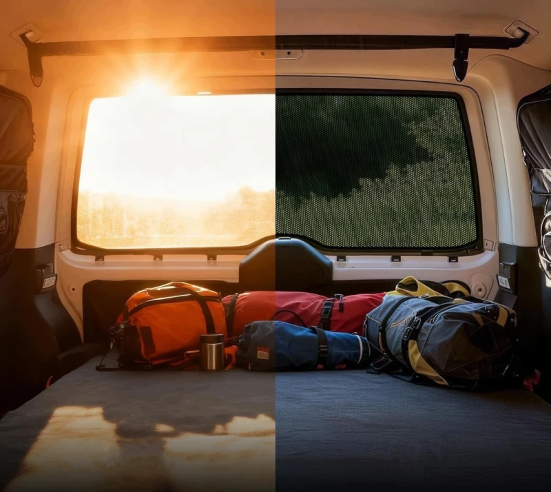 Osłona przeciwsłoneczna tylnej szyby VW T6 siatkowa składana- Zatooto
